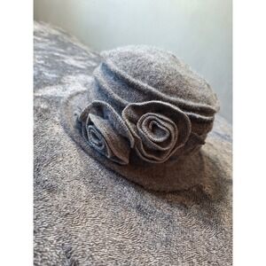 Lawliet 3D Flower Bucket Hat 100% Wool Womens‎ One Size Gray  VTG Inspired ...